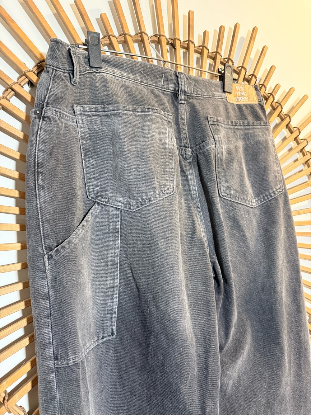 We The Free Tinsley Baggy High Rise Straigjt Leg Jeans Faded Black Slouch Grunge - Picture 10 of 16